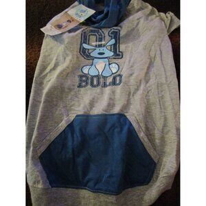 NWT Dog is Good BOLO Sitting Pullover Hoodie Dog Hoodie Coat Blue Large